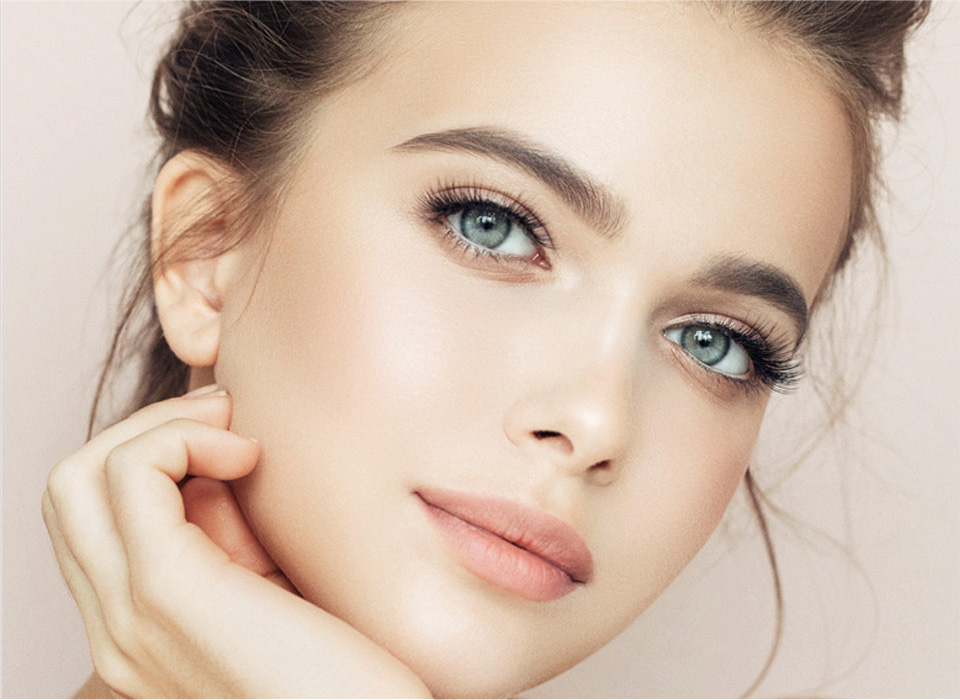stock image of model with makeup