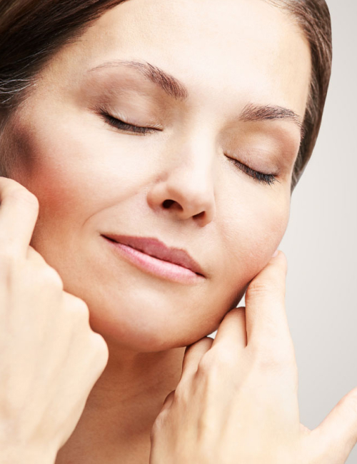 Cosmetology mature woman face